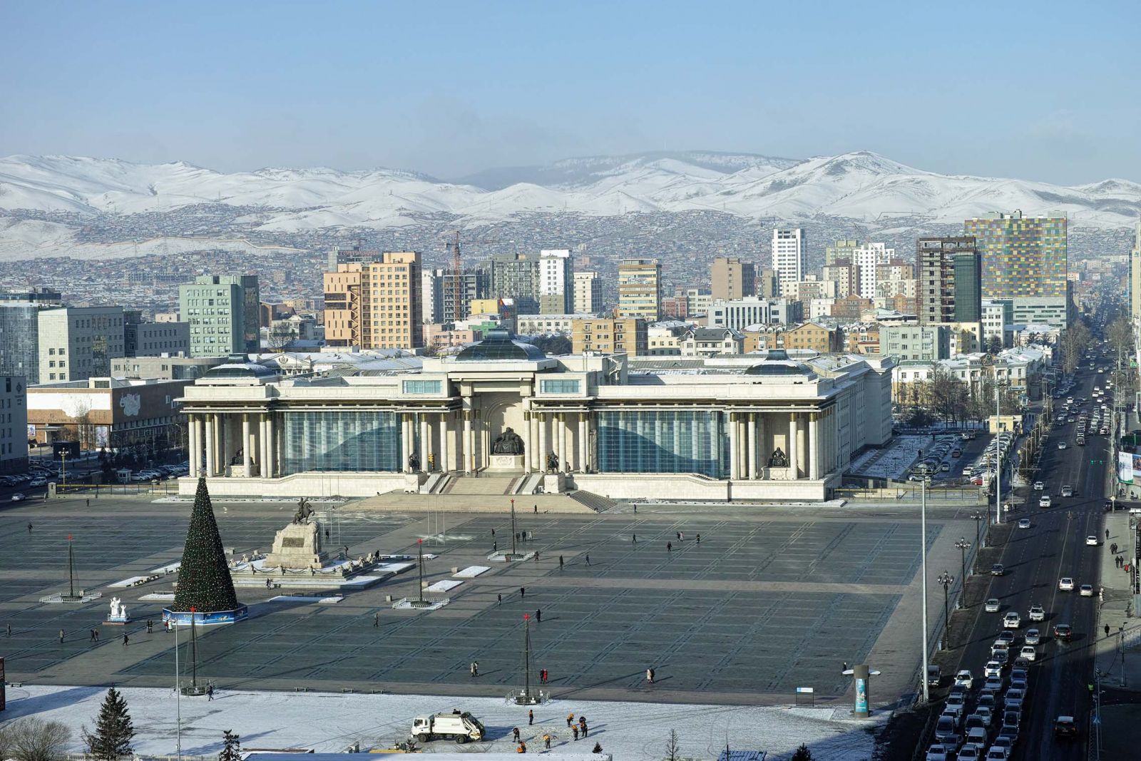 Sukhbaatar Square in the Winter