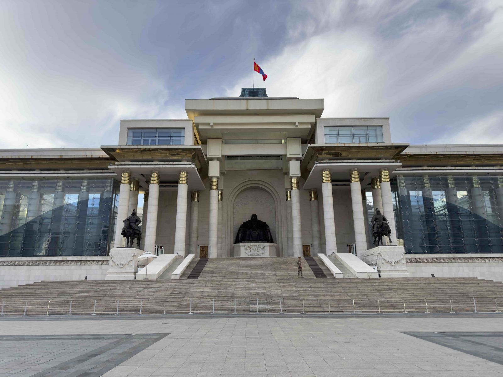 Mongolian Government Palace and Chinngis Khan Statue